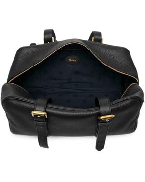 Mulberry Boston Buckle-Detail Grained Leather Tote Bag - Black
