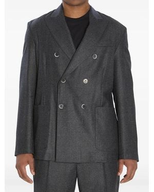 Barena Blazer Doria Bita con solapas de pico - Negro