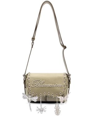 Blumarine Embroidery Charm Shoulder Bag - White