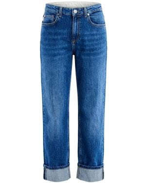 ViCOLO Maggie Faded Turn-Up Jeans - Blue