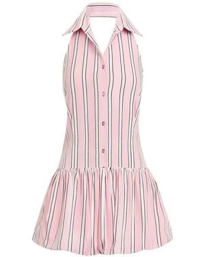 SER.O.YA Anastacia Striped Bubble-Hem Mini Dress - Pink