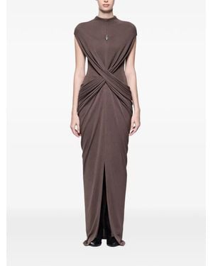 Chats by C.Dam Myla Draping-Detail Maxi Dress - Brown