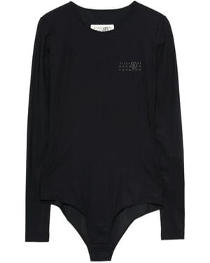 MM6 by Maison Martin Margiela Long-Sleeve Bodysuit - Black