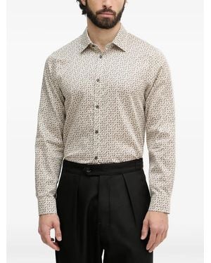ARMANI EXCHANGE All-Over Logo-Print Long-Sleeve Shirt - Natural