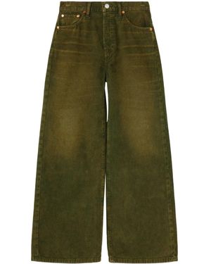 RE/DONE High-Rise Wide-Leg Jeans - Green