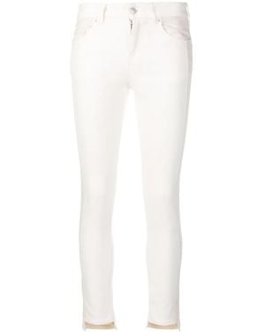 McQueen Vaqueros Pitillo Con Diseño De Paneles - Blanco
