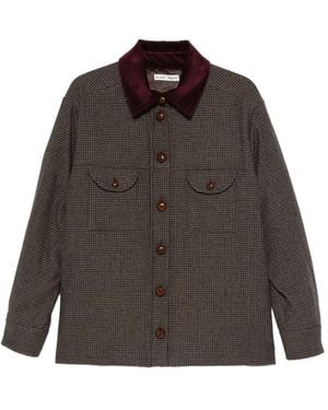 Blazé Milano Buttoned Corduroy-Collar Jacket - Brown