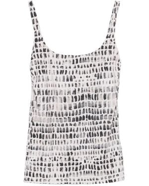 Fisico Snakeskin-Pattern Tank Top - White