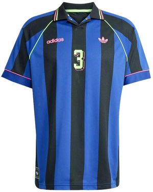 adidas Jacquard Striped Polo Shirt - Blue