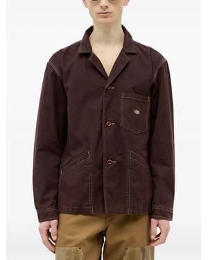 Dickies Button-Fastening Logo-Patch Jacket - Brown
