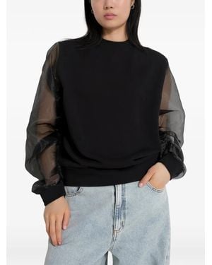 MARCELLA Sheer-Panel Sweatshirt - Black