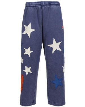 Emotionally Unavailable Patch-Detail Track Trousers - Blue