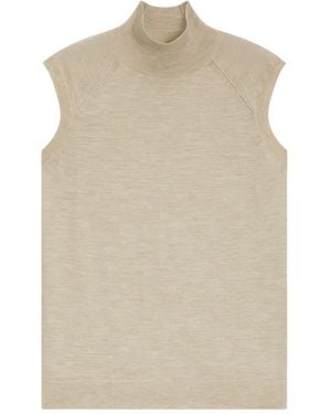 BOSS Sleeveless Mock-Neck Jumper - Natural