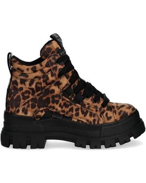 Buffalo Aspha Nc Mid Leopard-Print Boots - Brown