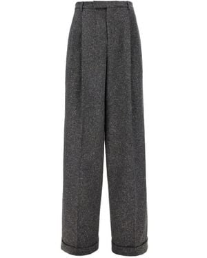 Valentino Garavani Tweed Pleated Trousers - Grey