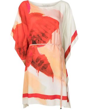 Lenny Niemeyer Painterly-Print Kaftan Minidress - Red