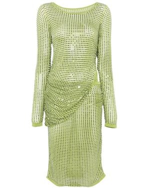 Christopher Esber Cirrus Hotfix Cutaway Midi Dress - グリーン