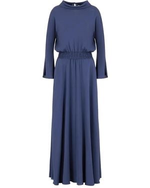 Giorgio Armani Elasticated-Waist Day Dress - Blue