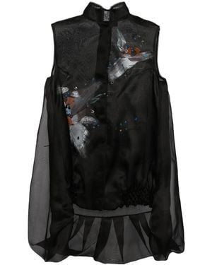 Shiatzy Chen Libre Collection Standing Collar Vest - Black