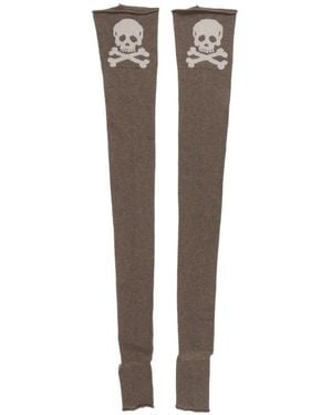Ashley Williams Skull-Intarsia Socks - White