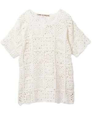 Comme des Garçons Crochet-Knit Top - White
