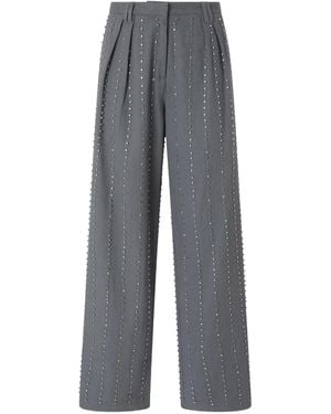 Pinko Pleated Embellished Trousers - Grey