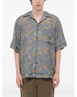 Wales Bonner Short-Sleeve Pattern Shirt - Grey