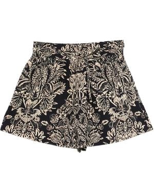 Ulla Johnson Laccetti-Shorts Mit Blumen - Schwarz
