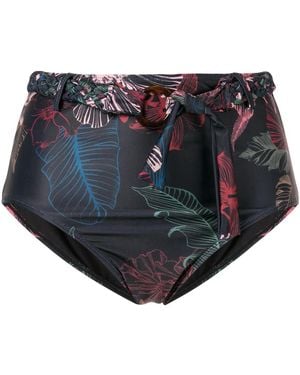 Duskii Fleur Belted High-Waisted Bottoms - Blue