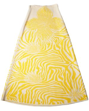 Alexis Jazlyn Patterned Midi Skirt - Yellow