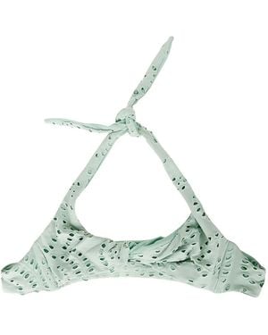 Mc2 Saint Barth Leda Eyelet-Detail Triangle Bikini Top - Green