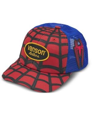 Supreme X Vanson Leathers X Marvel Logo-Patch Baseball Cap - Red