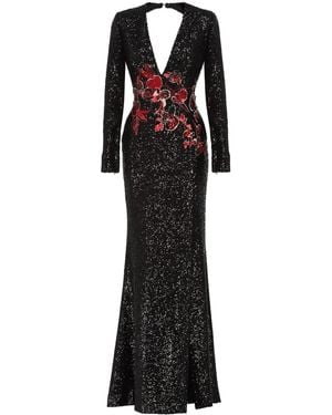 Elie Saab Abito Da Sera Con Paillettes - Nero