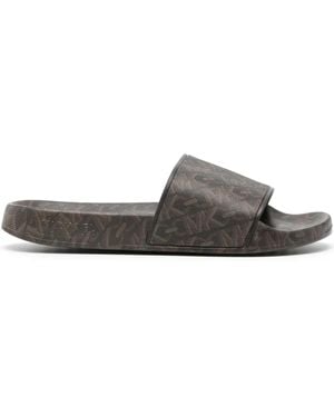 MICHAEL Michael Kors Gilmore Logo-Print Slides - Grey