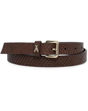 Patrizia Pepe Snake-Effect Fly Belt - Brown
