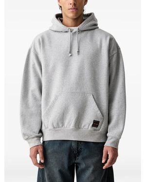 Levi's Workwear Logo-Patch Pouch-Pocket Hoodie - Gray