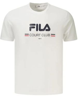 Fila Logo-Print Crew-Neck T-Shirt - White