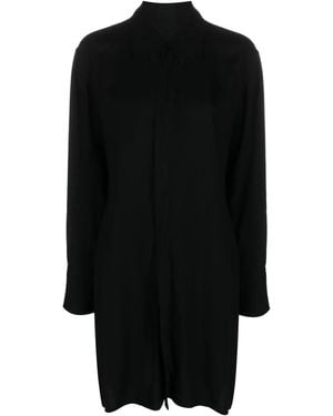 Yohji Yamamoto Layered Long-Sleeve Shirtdress - Black