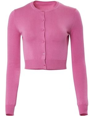 Carolina Herrera Silk-Blend Cropped Cardigan - Pink
