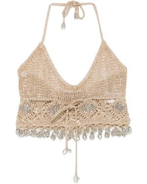 Rabanne Open-Knit Top - Natural