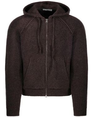 DUNST Gerippter Cardigan Mit Reißverschluss - Schwarz
