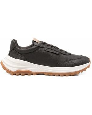 Emporio Armani Capsule Pebble-Effect Trainers - White