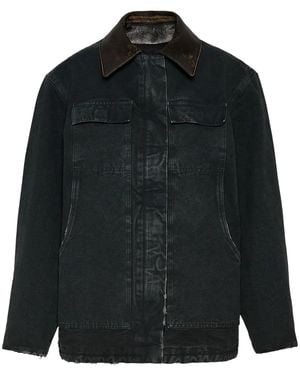 Prada Triangle-Logo Canvas Jacket - Black