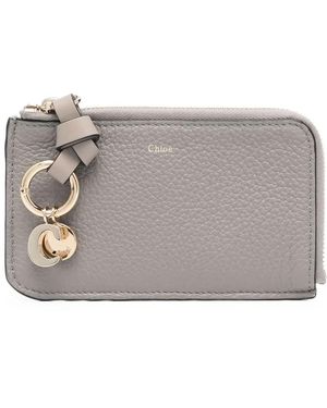 Chloé Logo-Charm Wallet - Grey