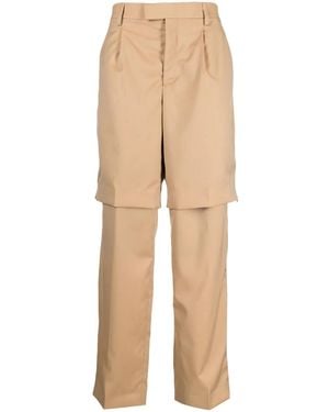 VTMNTS Layered Straight-Leg Trousers - Natural