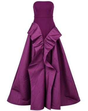 Safiyaa Strapless Flared Maxi Dress - Purple