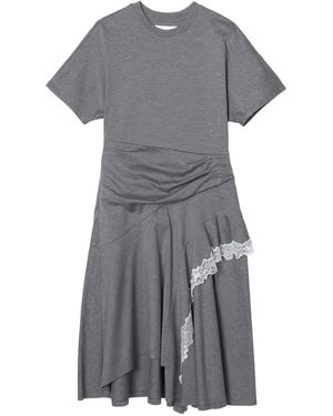 3.1 Phillip Lim Lace-Trim Ruffled Asymmetrical Dress - Gray