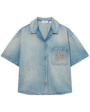 Off-White c/o Virgil Abloh University Patch Denim Shirt - Blue