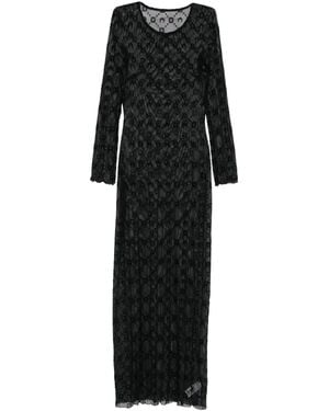 Marine Serre Long-Sleeve Patterned Dress - Black