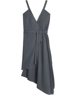 Ports 1961 Asymmetric Wrap Midi Dress - Gray